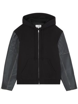MM6 Maison Margiela zip-up hooded jacket - Black
