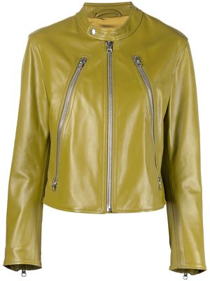 MM6 Maison Margiela zipped biker jacket - Green
