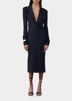 Moata V-Neck Blazer Midi Dress