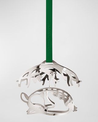 Mobile Deer Palladium-Plated Christmas Ornament