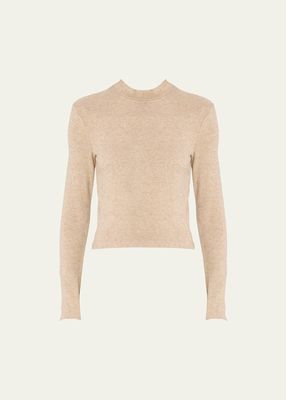 Mock-Neck Long-Sleeve Slim-Fit Sweater