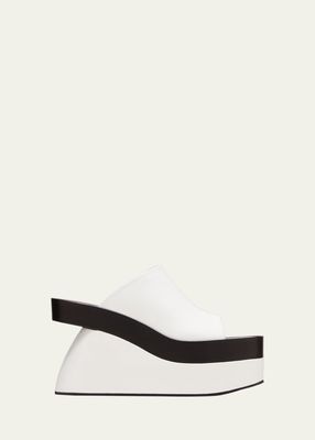 Modern Bicolor Wedge Sandals