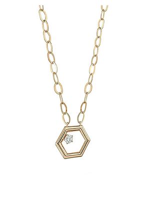 Modern Classics Favo 14K Yellow Gold & 0.12 TCW Diamond Pendant Necklace