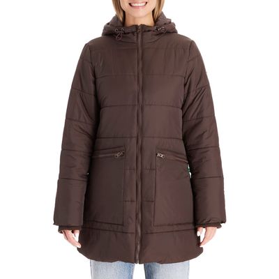 Modern Eternity 3-in-1 Hybrid Quilted Waterproof Maternity Puffer Coat in Dark Chocolate