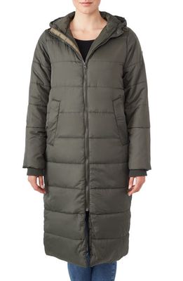 Modern Eternity 3-in-1 Long Quilted Waterproof Maternity Puffer Coat in Khaki Green