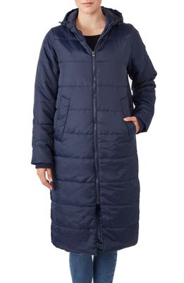 Modern Eternity 3-in-1 Long Quilted Waterproof Maternity Puffer Coat in Navy 