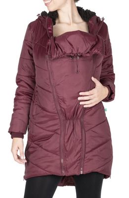 Modern Eternity 3-in-1 Maternity Puffer Jacket in Burgundy