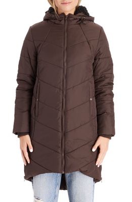 Modern Eternity 3-in-1 Maternity Puffer Jacket in Dark Chocolate 