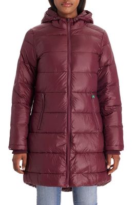 Modern Eternity 3-in-1 Waterproof Quilted Down & Feather Fill Maternity Puffer Coat in Burgundy 