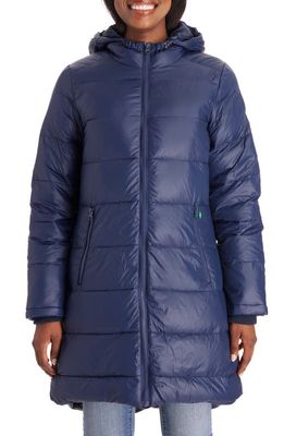 Modern Eternity 3-in-1 Waterproof Quilted Down & Feather Fill Maternity Puffer Coat in Navy 