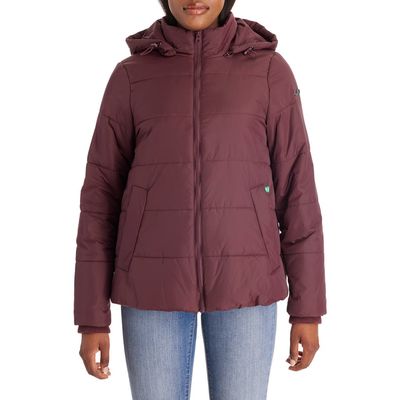 Modern Eternity Leia 3-in-1 Water Resistant Maternity/Nursing Puffer Jacket with Removable Hood in Burgundy 