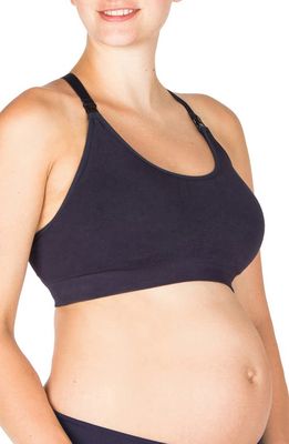 Modern Eternity Seamless Yoga Nursing Bralette in Navy 