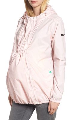 Modern Eternity Waterproof Convertible 3-in-1 Maternity Windbreaker in Light Pink