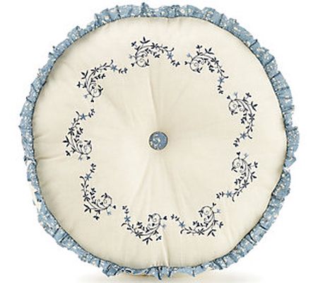 Modern Heirloom Charlotte Round Embroidery Pill ow