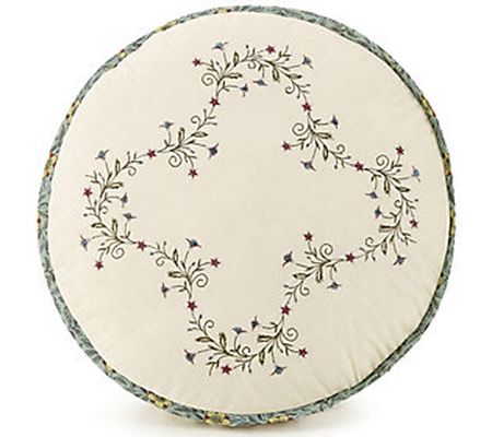 Modern Heirloom Olivia Embroidered Round Pillow