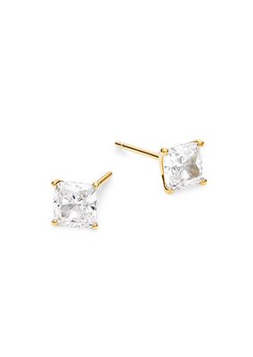 Modern Love 18K-Gold-Plated & Cubic Zirconia Round Stud Earrings