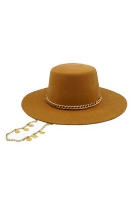 MODERN MONARCHIE Chain Trim Cordobes Hat in Camel