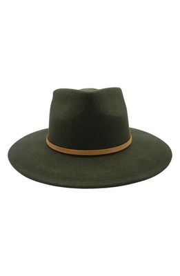 MODERN MONARCHIE Wool Fedora in Olive Green