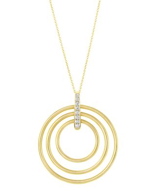 Moderne 18k Diamond Circle Pendant Necklace