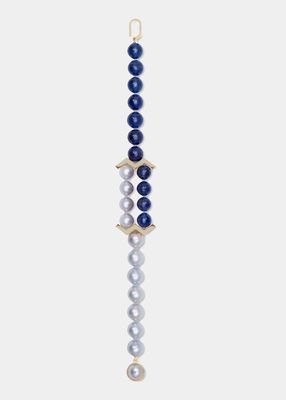 Modular Bracelet with Blue Sapphires and Pearls
