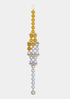 Modular Bracelet with Yellow Sapphires and Pearls