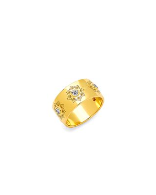 Mogul 18k Gold Band Ring with Champagne Diamonds
