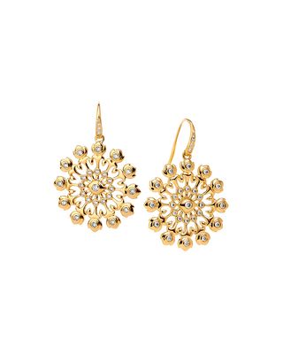 Mogul Flower Earrings with Champagne Diamonds