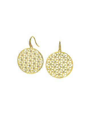 Mogul Flower of Life Earrings with Champagne Diamonds