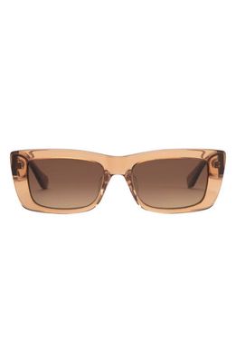 Mohala Eyewear Kea 53mm Low Nose Bridge Wide Width Polarized Gradient Square Sunglasses in Spiced Tea