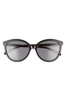 Mohala Eyewear Lana 55mm Medium Nose Bridge Medium Width Polarized Round Sunglasses in Black Lava