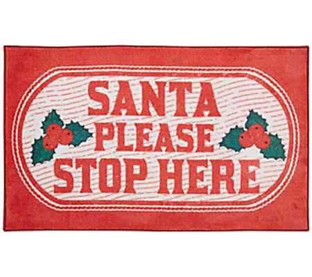 Mohawk Prismatic Santa Stop Here Red 2'6" x 4'2 " Area Rug