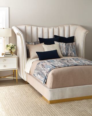 Moira Snow Channel Tufted California King Bed