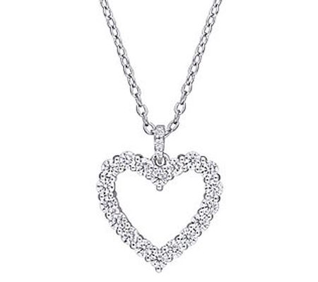 MoissanIce Moissanite 0.50 cttw Heart Pendant w Chain