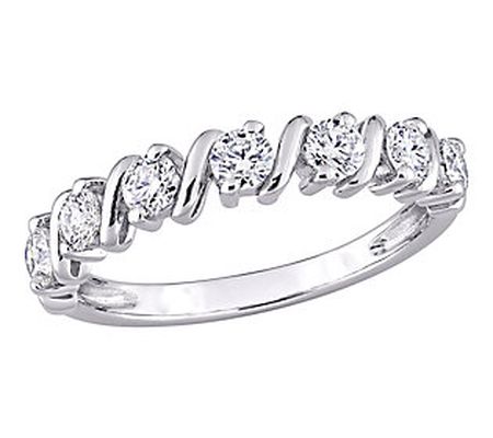 MoissanIce Moissanite 0.60 cttw Wedding Band, S erling