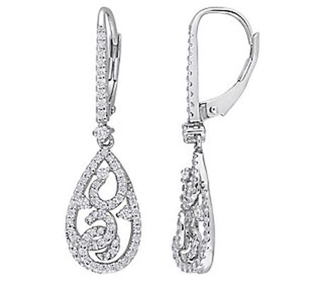 MoissanIce Moissanite 0.70 cttw Dangle Earrings Sterling