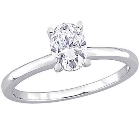 MoissanIce Moissanite 0.70 cttw Solitaire Ring, Sterling