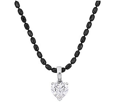 MoissanIce Moissanite 1.00 cttw Pendant w/ Chai n, Sterling