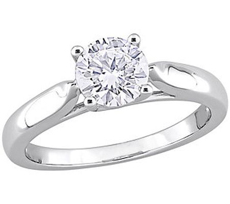 MoissanIce Moissanite 1.00 cttw Solitaire Ring, Sterling
