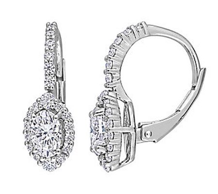 MoissanIce Moissanite 1.30 cttw Oval Leverback arrings