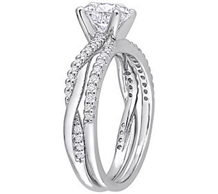 MoissanIce Moissanite 1.60 cttw Crossover Engag ment Ring