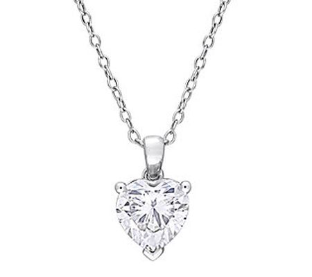 MoissanIce Moissanite 1.90 cttw Pendant w/ Chai n, Sterling