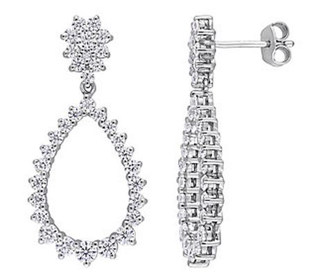 MoissanIce Moissanite 1.90 cttw Teardrop Dangle Earrings