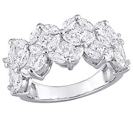 MoissanIce Moissanite 4.45 cttw Band Ring, Ster ling Silver