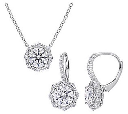 MoissanIce Moissanite 4.70 cttw Earrings & Neck lace Set