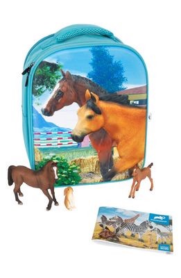 MOJO 3D Horse Stable Backpack & Figurines Playset in Multi
