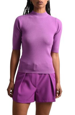 Molly Bracken Mock Neck Knit Top in Purple