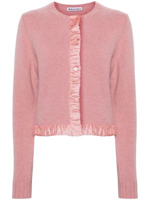 Molly Goddard Anya satin-trim wool cardigan - Pink