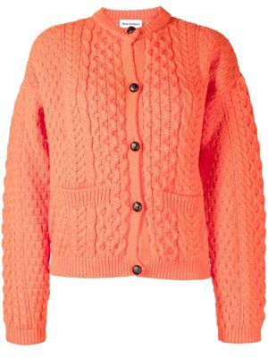 Molly Goddard cable-knit wool cardigan - Orange