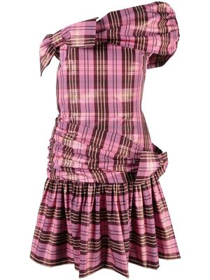 Molly Goddard Dimitria tartan-print mini dress - Pink