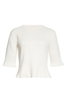 Molly Goddard Evanne Ribbed Cotton Sweater in Cream